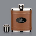 Melrose Hip Flask - 7oz Brown/Black Nickel Plate